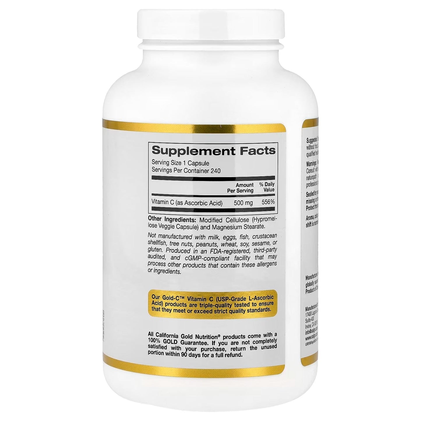 California Gold Nutrition, Gold C™, USP Grade Vitamin C, 1,000 mg, 60 Veggie Capsules