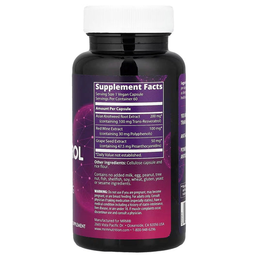 MRM Nutrition, Resveratrol, 60 Vegan Capsules