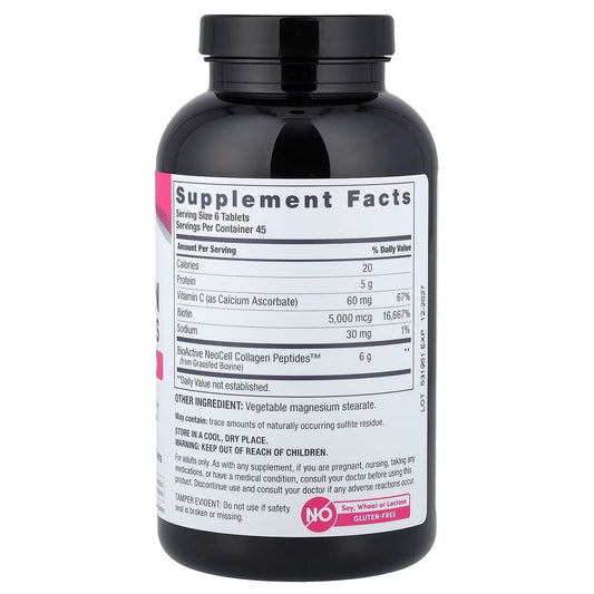 NeoCell, Grassfed Collagen Peptides + Vitamin C & Biotin, 270 Tablets
