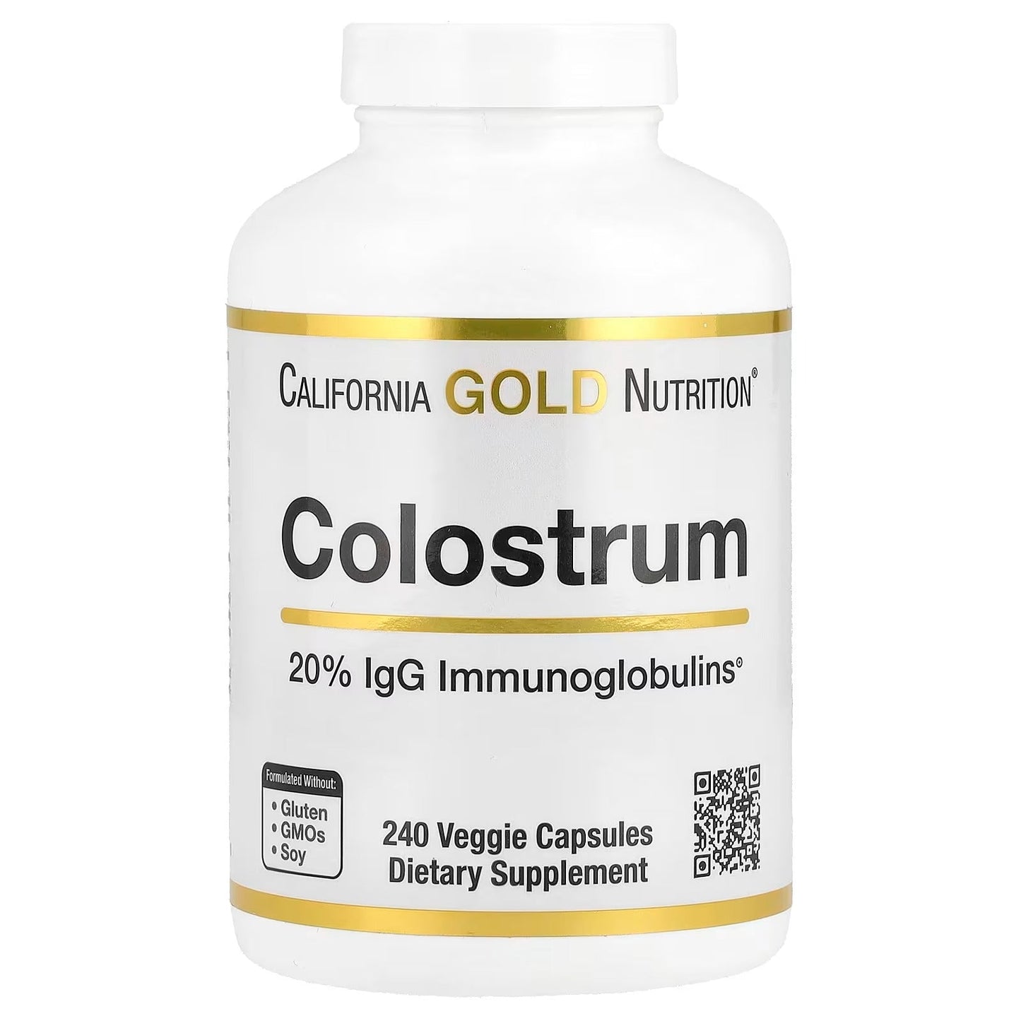 California Gold Nutrition, Colostrum with 20% IgG Immunoglobulins, 240 Veggie Capsules