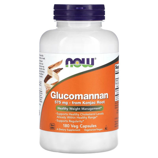 NOW Foods, Glucomannan, 180 Veg Capsules (575 mg Per Capsule)