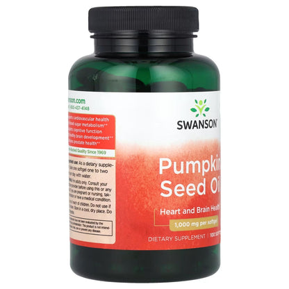 Swanson, Pumpkin Seed Oil, 1,000 mg, 100 Softgels