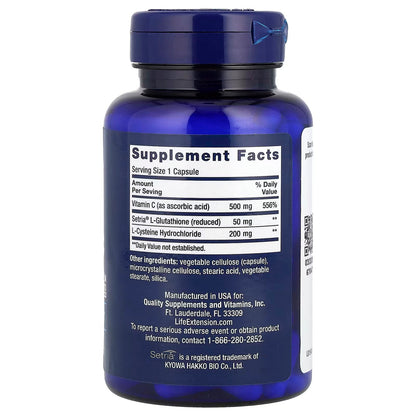Life Extension, Glutathione, Cysteine & C, 100 Capsules