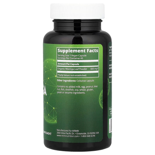 MRM Nutrition, Moringa Leaf, 60 Vegan Capsules (600 mg per Capsule)