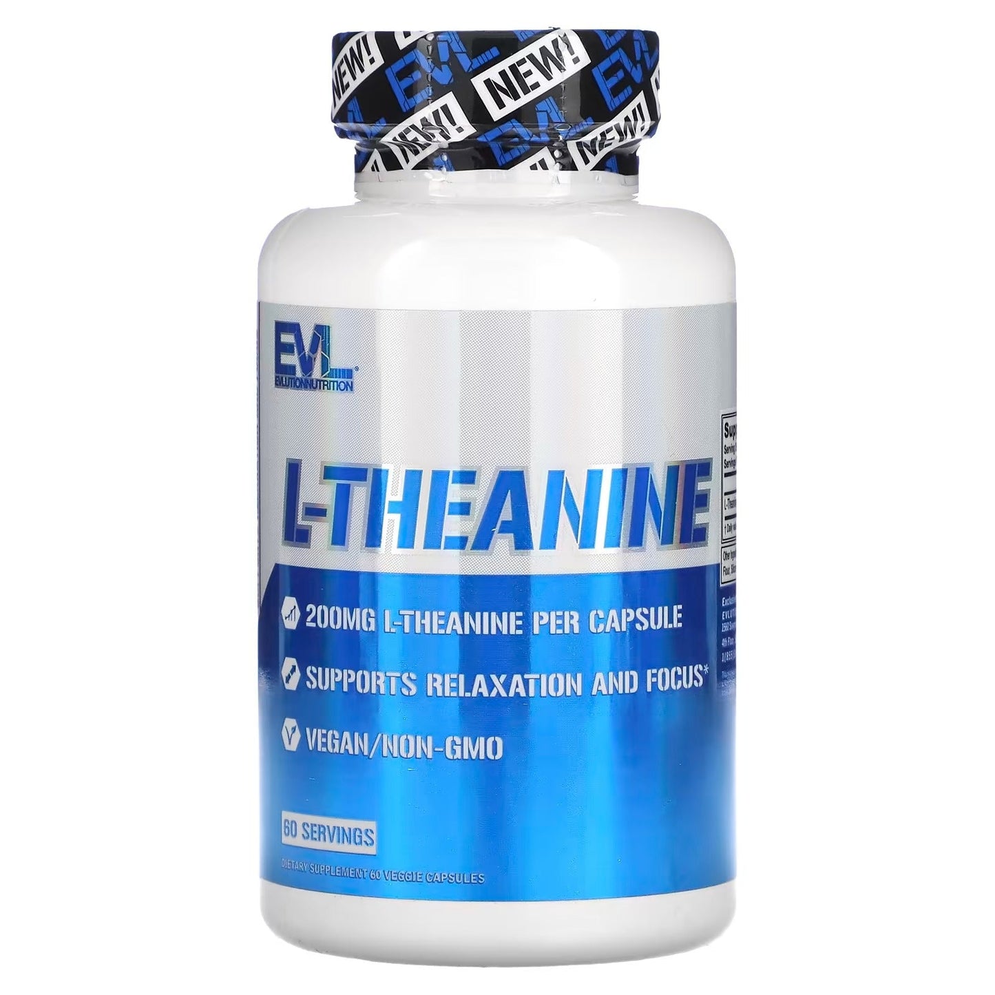 EVLution Nutrition, L-Theanine, 200 mg, 60 Veggie Capsules